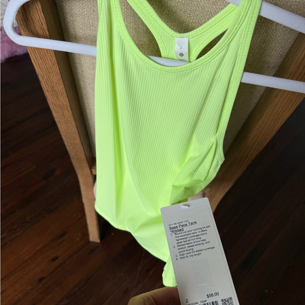 Lululemon Athletica Neon Green Tank Top